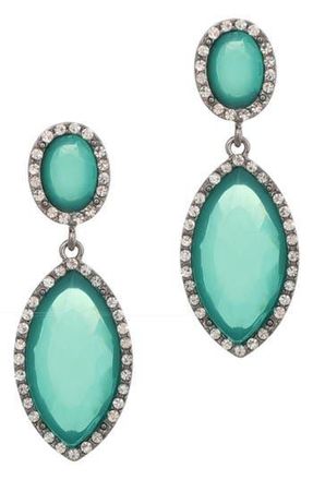 Adornia Crystal Halo Drop Earrings in Green at Nordstrom Rack