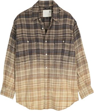 R13 Boyfriend Shirt - Dames - Overhemden - Veelkleurig - M - Katoen - Overhemden