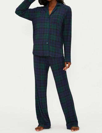 Beach Riot Livy Top & Connie Pant Set In Wintergreen Plaid