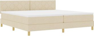 vidaXL Vidaxl - Box Spring Bed with Mattress Cream 200 x 200 cm Fabric