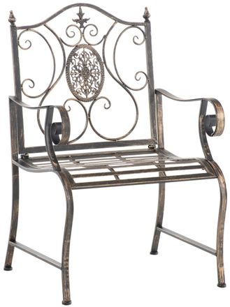 Clp Silla de exterior con reposabrazos en Metal Bronce