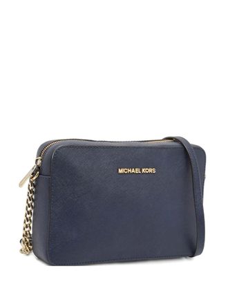 Michael Kors Jet Set leren crossbodytas met kettinghengsel - Blauw
