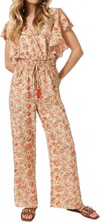 Esqualo Tinslee Touch Of Sun Jumpsuit In Orange Multi