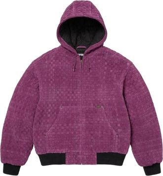SUPREME FW26 Woven Suede Hooded Work Jacket Purple SUP-FW26-010-PUR