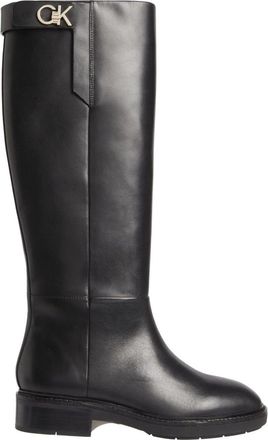 Calvin Klein Black Minimalistic Smooth Leather Boots
