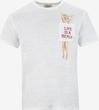 MC2 Saint Barth Kurzärmeliges T-Shirt aus Leinen Ectasea