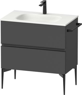 Duravit Sivida Mueble Bajo Lavabo, 2 Cajones, Tirador Negro - Duravit