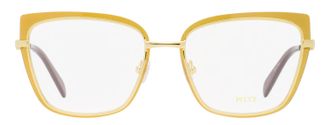 Emilio Pucci EP5219 Oversized Rectangular Metal Eyeglasses - Gold
