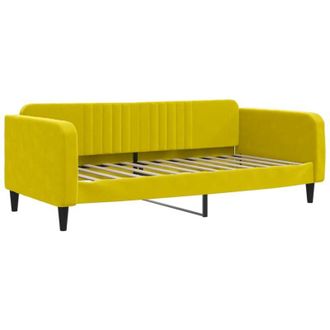 vidaXL Sof&aacute; Cama Sin Colch&oacute;n Terciopelo Amarillo 100x200 Cm Vidaxl