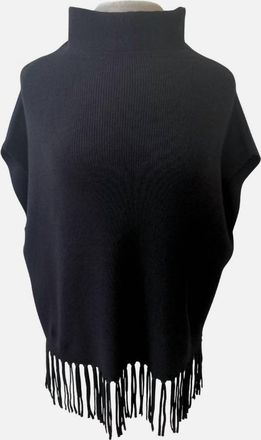 Elliott Lauren Fringe Poncho In Black