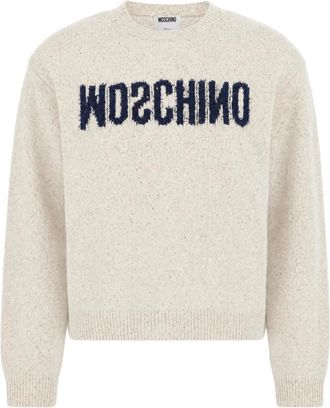 Moschino Trui met ronde hals - Dames - Ronde hals truien - Beige - L - Truien & Vesten