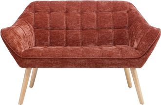 Vente-Unique Divano 2 posti in Tessuto testurizzato Terracotta - CASERTA