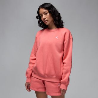 Nike Jordan Womens Jordan Brooklyn Fleece Crew-Neck Sweatshirt in Pink | FV7074-603