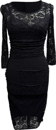 Dolce & Gabbana Lace-Detailed Fitted Midi Dress, Size Eu 36 (Authentic Pre- Loved)