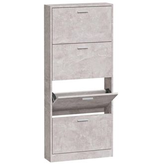 vidaXL Vidaxl - Mueble Zapatero Madera Contrachapada Gris Hormig&oacute;n 59x17x150 Cm