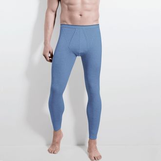 Isa Lange Unterhose ISA BODYWEAR Lange Unterhose mit Eingriff, Herren, Gr. XXL, cielmeliert, Obermaterial: 100% Baumwolle CO., Unterhosen Lange Unterhose