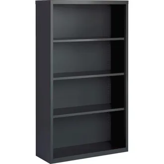 Lorell Fortress Series Bookcase - 34.5 x 1360 - 4 Shelve(s) - Material: Steel - Finish: Charcoal, Powder Coated - Adjustable Shelf, Welded, Durable