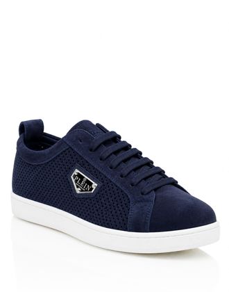 Philipp Plein Perforated Suede Low-Top Sneakers
