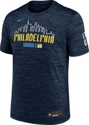 Nike Philadelphia Phillies City Connect Velocity Nike Mens Dri-FIT MLB T-Shirt in Blue | 02ER44BPP-HR3