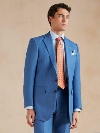 Oliver Brown Eaton Jacket - Cobalt Blue Linen
