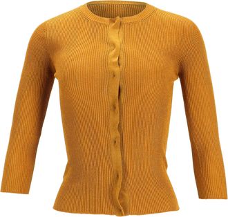 Max Mara Knitted Cardigan in Yellow Viscose