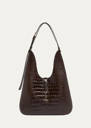Tom Ford Kara Croc-Embossed Leather Hobo Bag