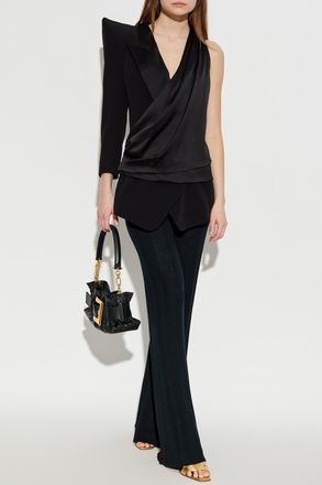 Balmain Blazer With One Sleeve, Womens, Black