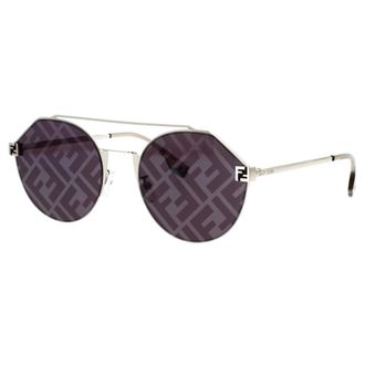 Fendi Blue FF Pattern Mirror Irregular Mens Sunglasses FE40060U 16X 55