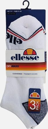 Ellesse Mens ELLESSE Mens Low Cut Socks 3 Pack Regular Soft Cotton Gym Sports Trainer Socks - White - Size: 7/7.5/8/8.5/9/9.5/10/10.5/11