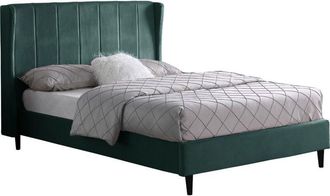 Seconique Amelia 4 Feet 6 Inches Bed Frame - L211 x W160.5 x H115 cm - Green Velvet Fabric