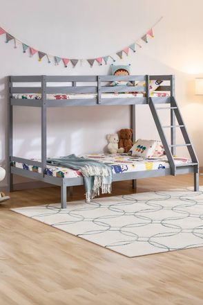 Home Discount Vida Designs Sydney Triple Sleeper Bunk Bed with Two Foam Mattress in Grey