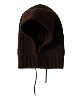 Miu Miu logo-jacquard balaclava - Brown