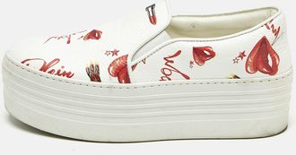 Philipp Plein Philipp Plein White Leather Slip On Platform Sneakers