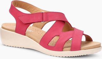 Hotter Womens Eliana Womens Low Wedge Sandals - Red - Size: 6.5
