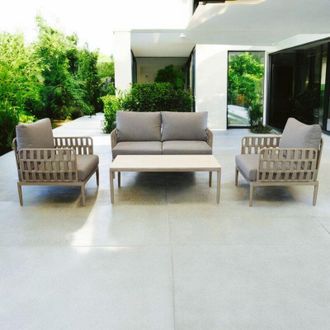 Milani Home Milani Home - cascada - salotto outdoor con struttura in alluminio grigio chiaro, antracite o naturale
