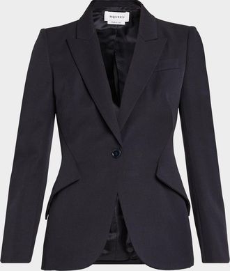 Alexander McQueen Grain De Poudre Wool Single-Breasted Blazer