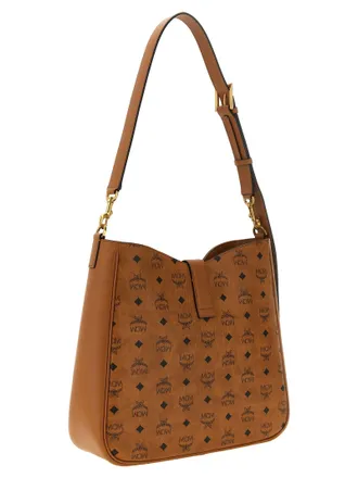 MCM Tracy Canvas Shoulder Bag - Tan