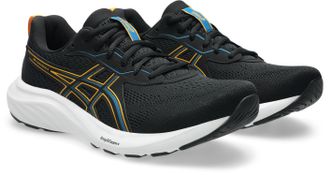 Asics Laufschuh ASICS GEL-CONTEND 9, Herren, Gr. 42,5, schwarz, yamabuki, Synthetik, Schuhe Laufschuh, mehr D&auml;mpfung