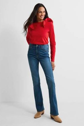 Anytime high waist flared jeans 70s blauw