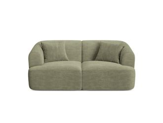 Cosmopolitan Design Sof&aacute; modular 2 plazas pana verde musgo