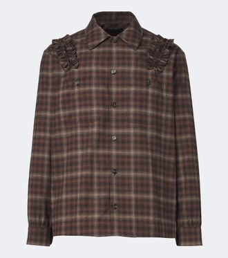 Simone Rocha Camicia in flanella di cotone a quadri
