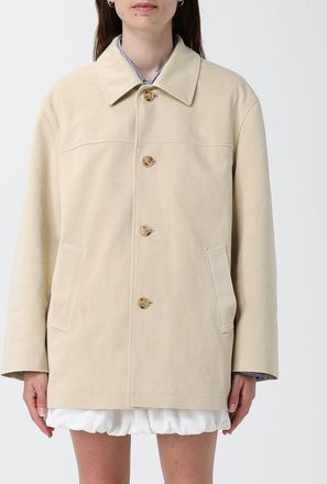 Dunst Giacca a camicia in pelle sintetica con colletto classico e spalle scese
