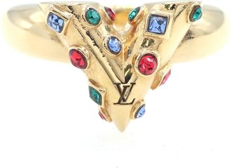 Louis Vuitton Gold Multi-Color Metal Band Ring (Pre-Owned)