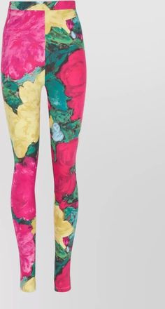 Balmain floral-print jersey leggings