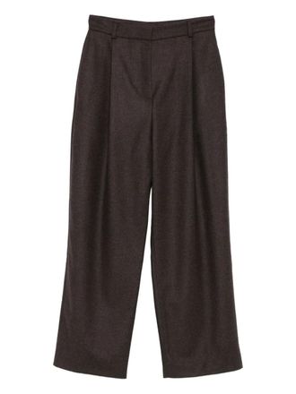 Kiton pleated wool trousers - women - Wool - 40 - Brown