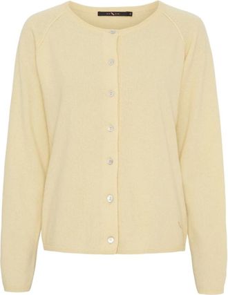 BTF-CPH 50067 C&aacute;rdigan de Cachemira y Merino - Knitwear - Mujer - Amarillo - 2XL