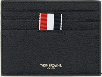Thom Browne Portacarte in pelle pieno fiore con motivo 4-bar e sei scomparti