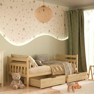 M&S Collection Cama 90x200 Con Somier Y Cajones Incluidos David Madera