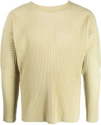 Homme Plissé Issey Miyake fully-pleated long-sleeved top - men - Polyester - 4 - Green