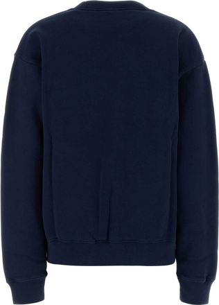 Sporty & Rich Womens Navy Blue Cotton Sweatshirt Lightnavywhite Exterior: Felpe Sweater